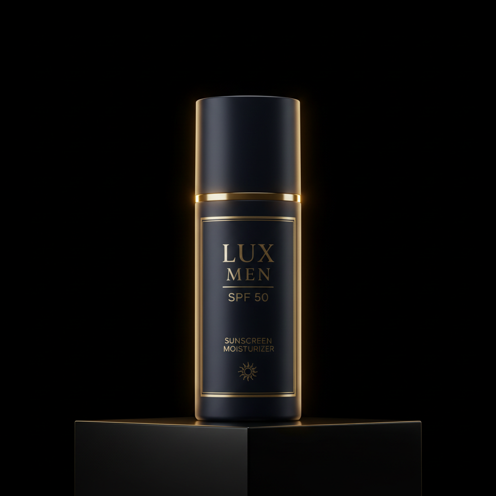 Premium SPF 50+ Dark Background Gold Accents