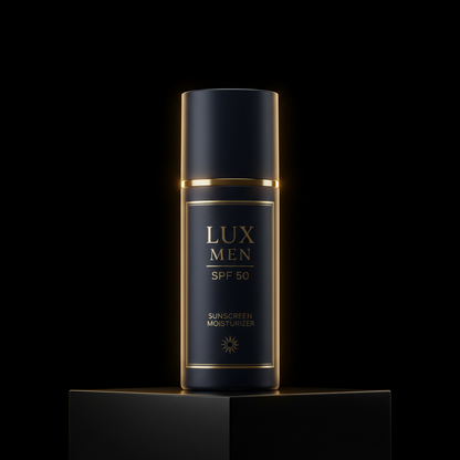Premium SPF 50+ Dark Background Gold Accents